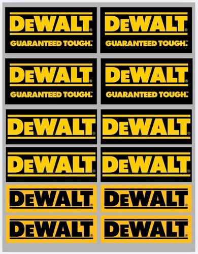 24x dewalt stickers black and - dewalt, stickers.
